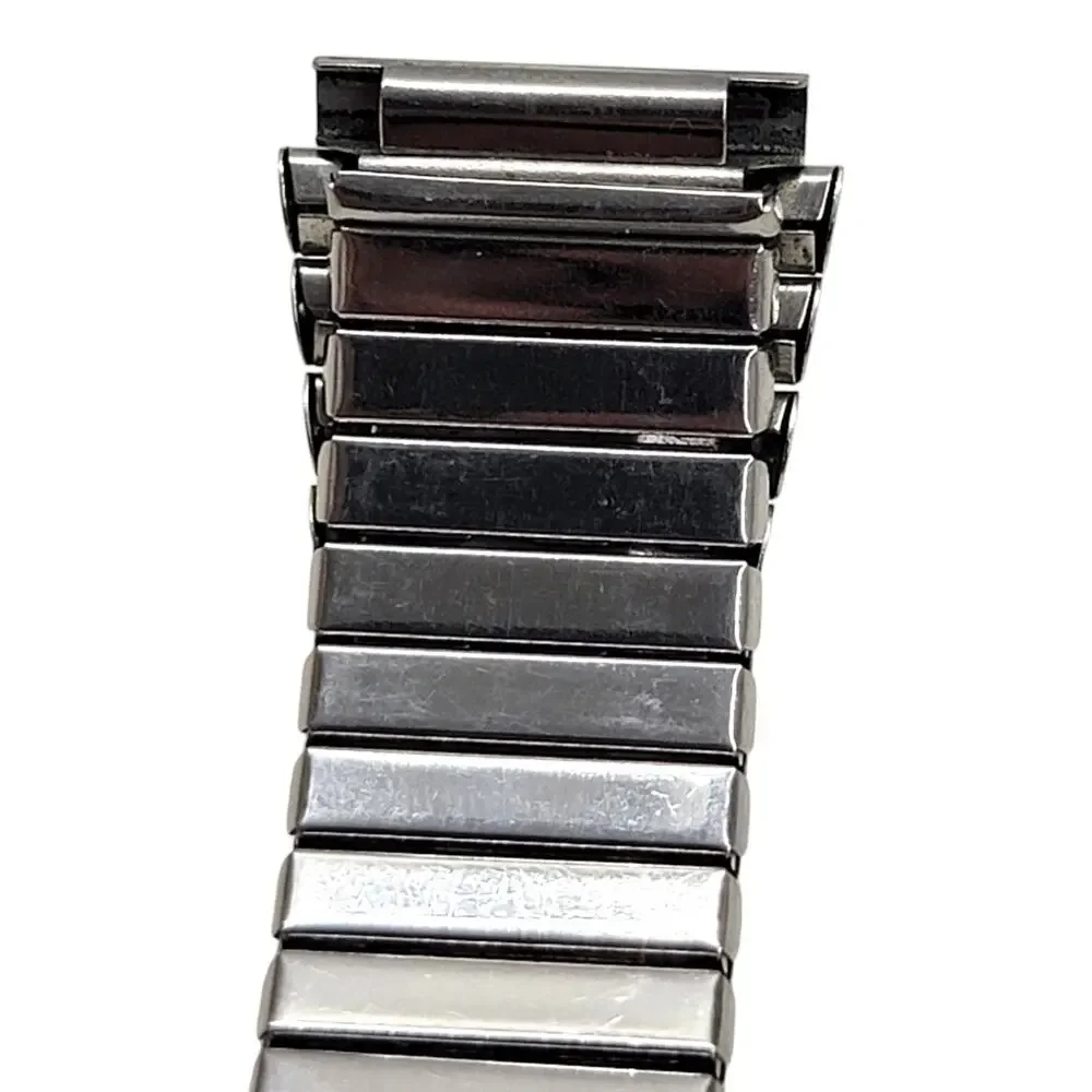 Vintage Stainless Steel Expansion Stretch Watch Band Bracelet Mens Retro Strap